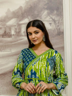 Vnyashri Leheriya Printed Tiered Kurta Pant Set with Dupatta