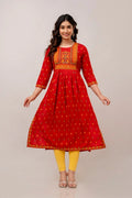 Maroon Floral Printed Anarkali Kurta